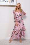 Sukienka ANTONELLA maxi w kwiaty różowa