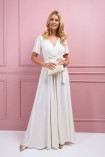 Sukienka BELLA maxi z brokatem biała