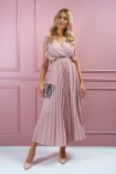 Sukienka Berenika maxi plisowana jasno różowa