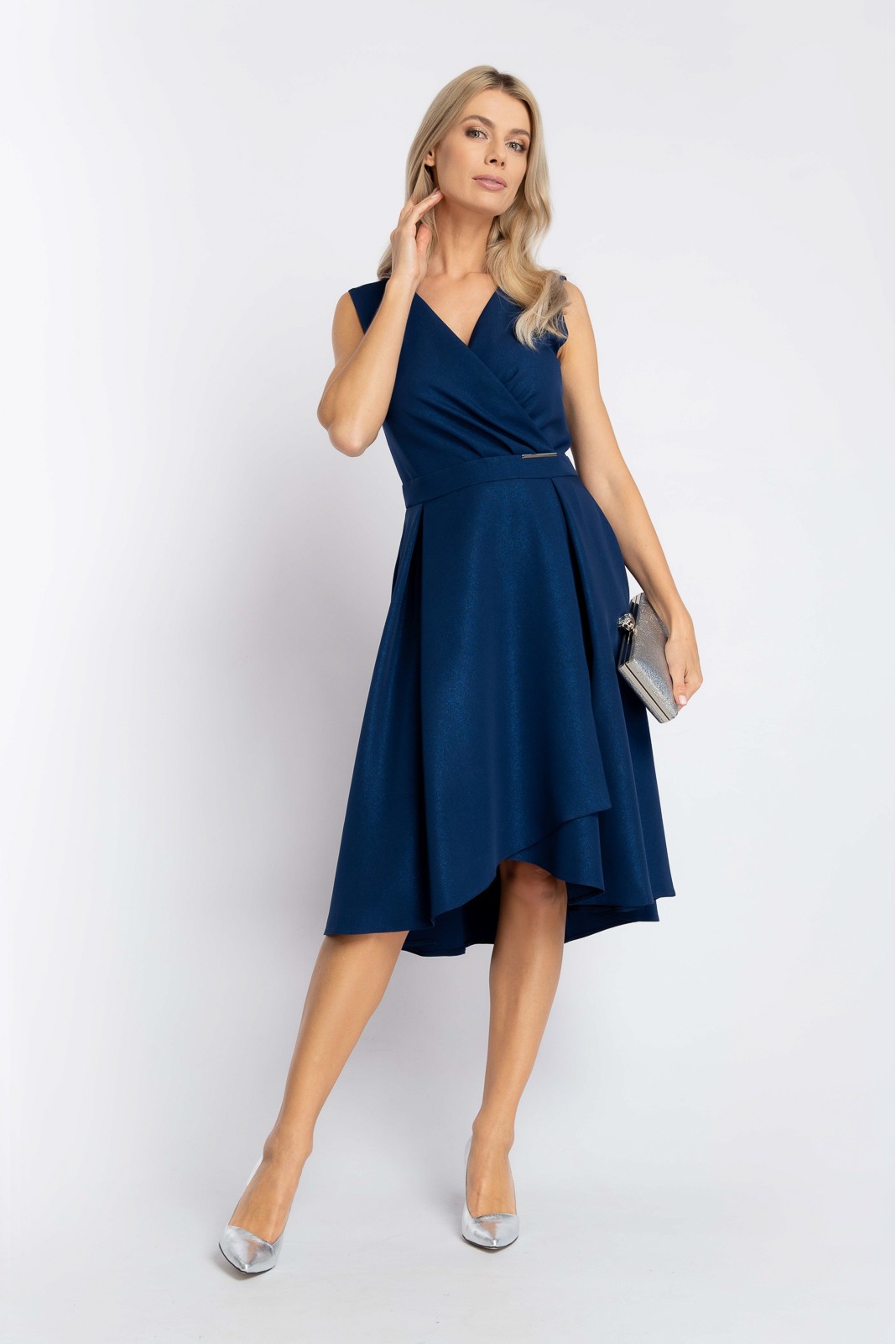 Sukienka ANTALL midi 052 R38 navy blue glow