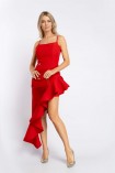 Sukienka CARMEN maxi asymetryczna czerwona