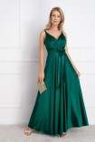 Sukienka HILTON maxi satynowa zielona