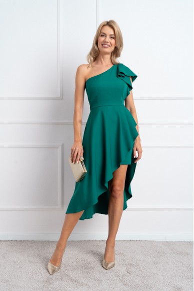 Sukienka VIOLET midi asymetryczna zielona