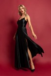 Sukienka SALOME maxi z odkrytymi plecami czarna
