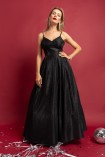 Sukienka FLORENCE maxi z połsykiem czarna