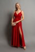 Sukienka ELIZABETH maxi na cienkich ramiączkach z brokatem czerwona