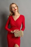 Sukienka SIMONA maxi brokatowa czerwona