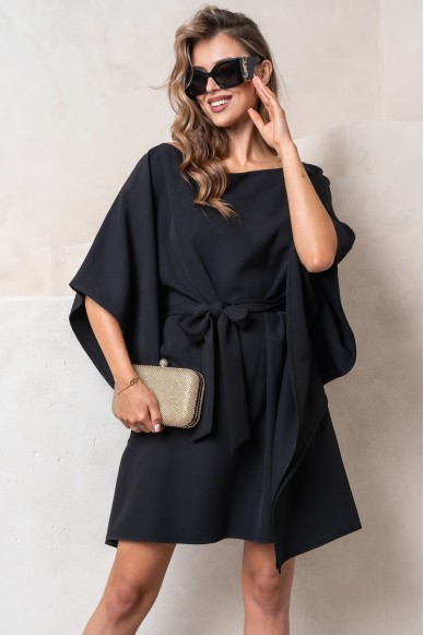 Sukienka CLEO oversize z paskiem czarna