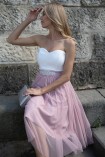Sukienka FELINA midi z gorsetową górą różowa