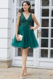 Sukienka DIVA mini z koronkowym gorsetem zielona