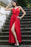 Sukienka ELIZABETH maxi na cienkich ramiączkach czerwona