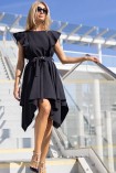 Sukienka NILA midi asymetryczna czarna