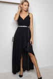 Sukienka JESSICA maxi asymetryczna z brokatem czarna